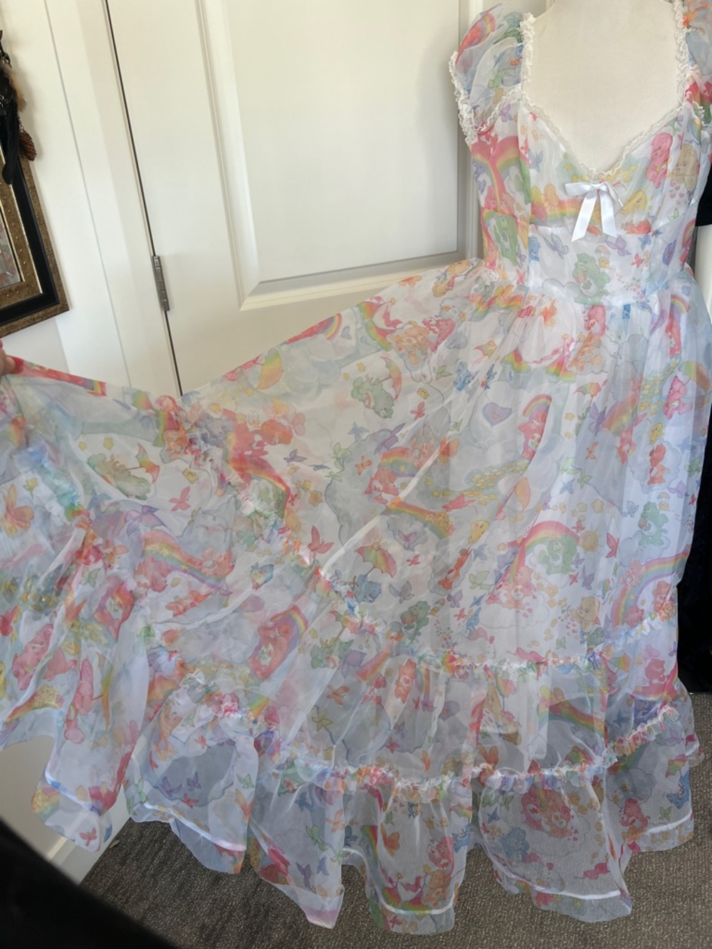 SO RARE!!! CareBears x Dolls Kill Floor Length Ballgown Selkie Style Dress - Picture 4 of 9